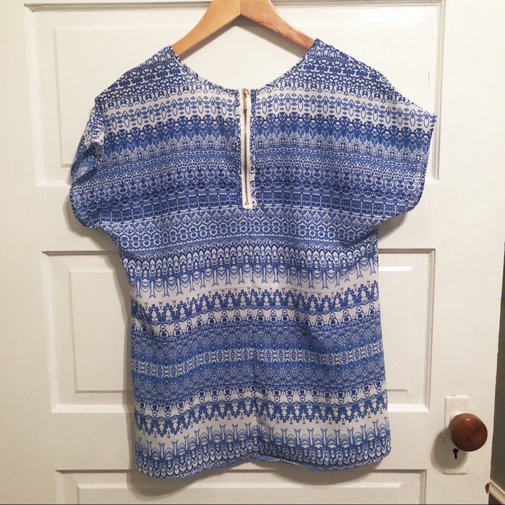 Blue Patterned Top - Picture 3 of 4